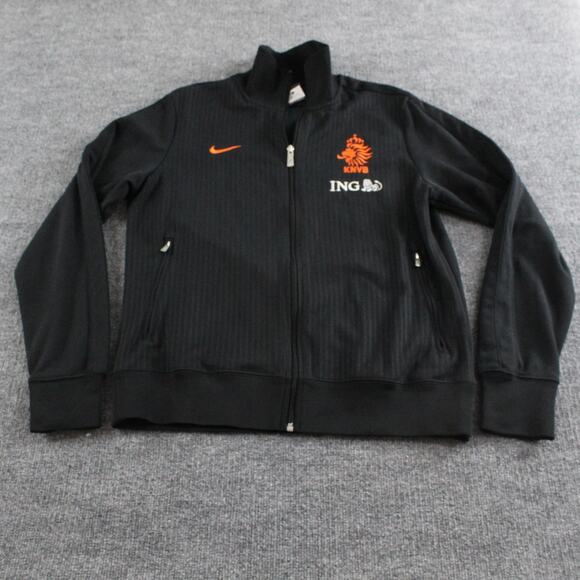 Netherlands National Team Jacket Men Large Black Soccer Nike KNVB Track Football - Picture 1 of 13